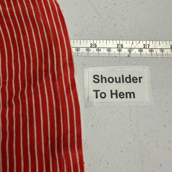 Old Navy Womens M Y2K Top Orange White‎ Striped Scoop Neck Stretch Retro - Picture 6 of 7